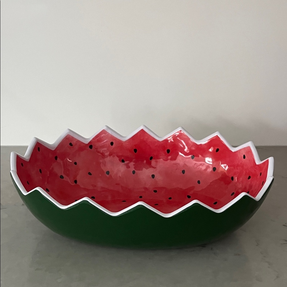 Melamine Plastic Watermelon Medium Size Salad Serving Bowl - Light Weight